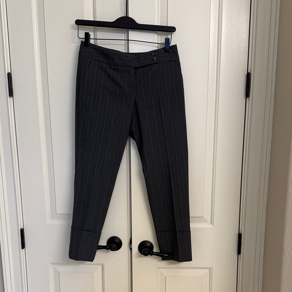 Women’s The Limited Gray Pinstripe cropped cuffed pants - Picture 1 of 3